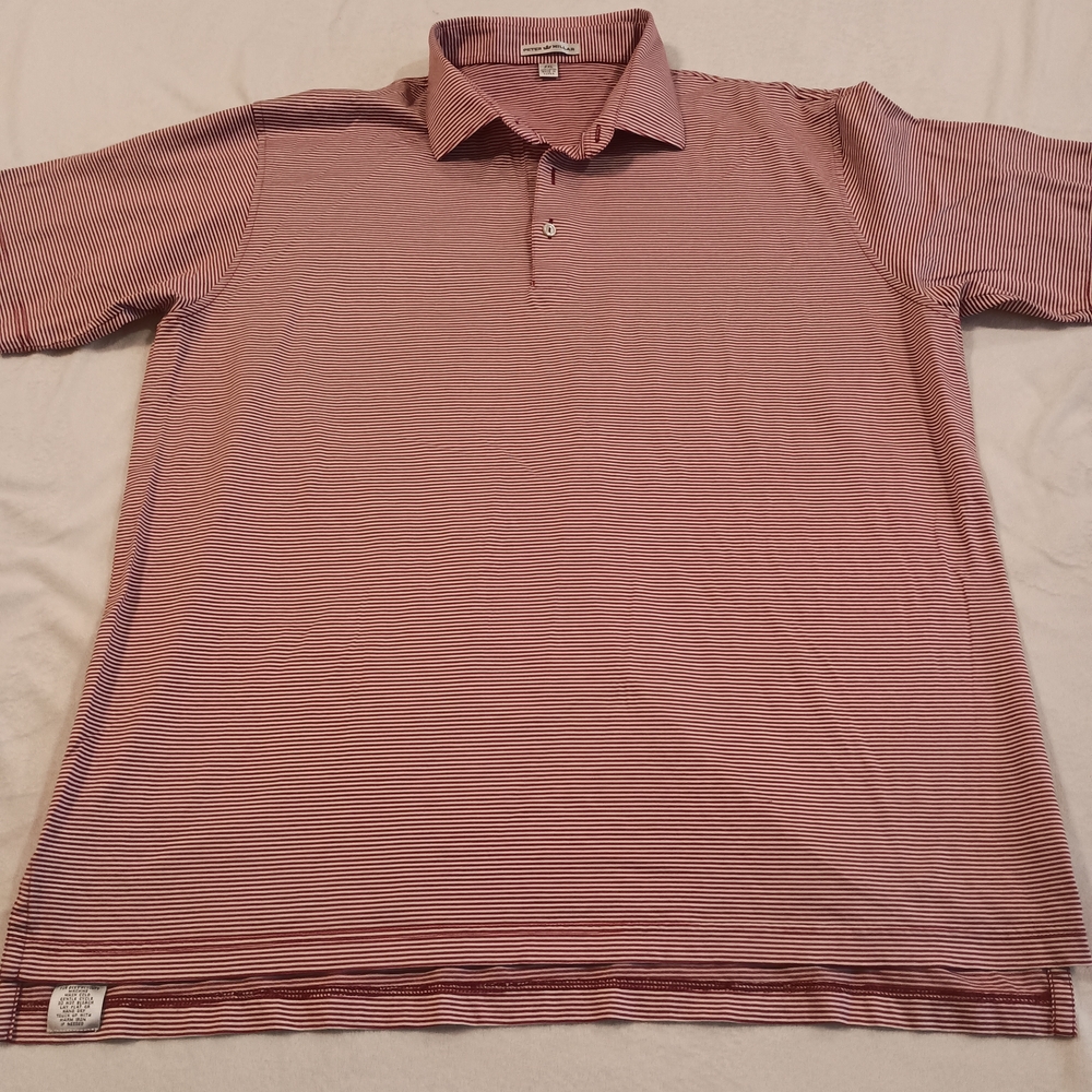 Peter Millar Red Striped Men's Polo